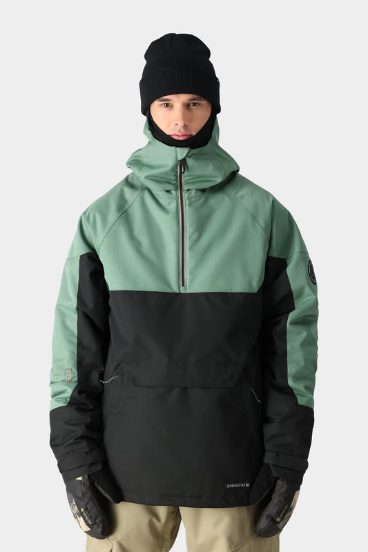 686 Mens Renewal Insulated Anorak Jacket - Cypress Black Colorblock