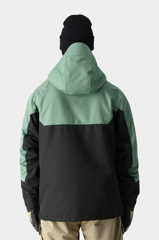 686 Mens Renewal Insulated Anorak Jacket - Cypress Black Colorblock