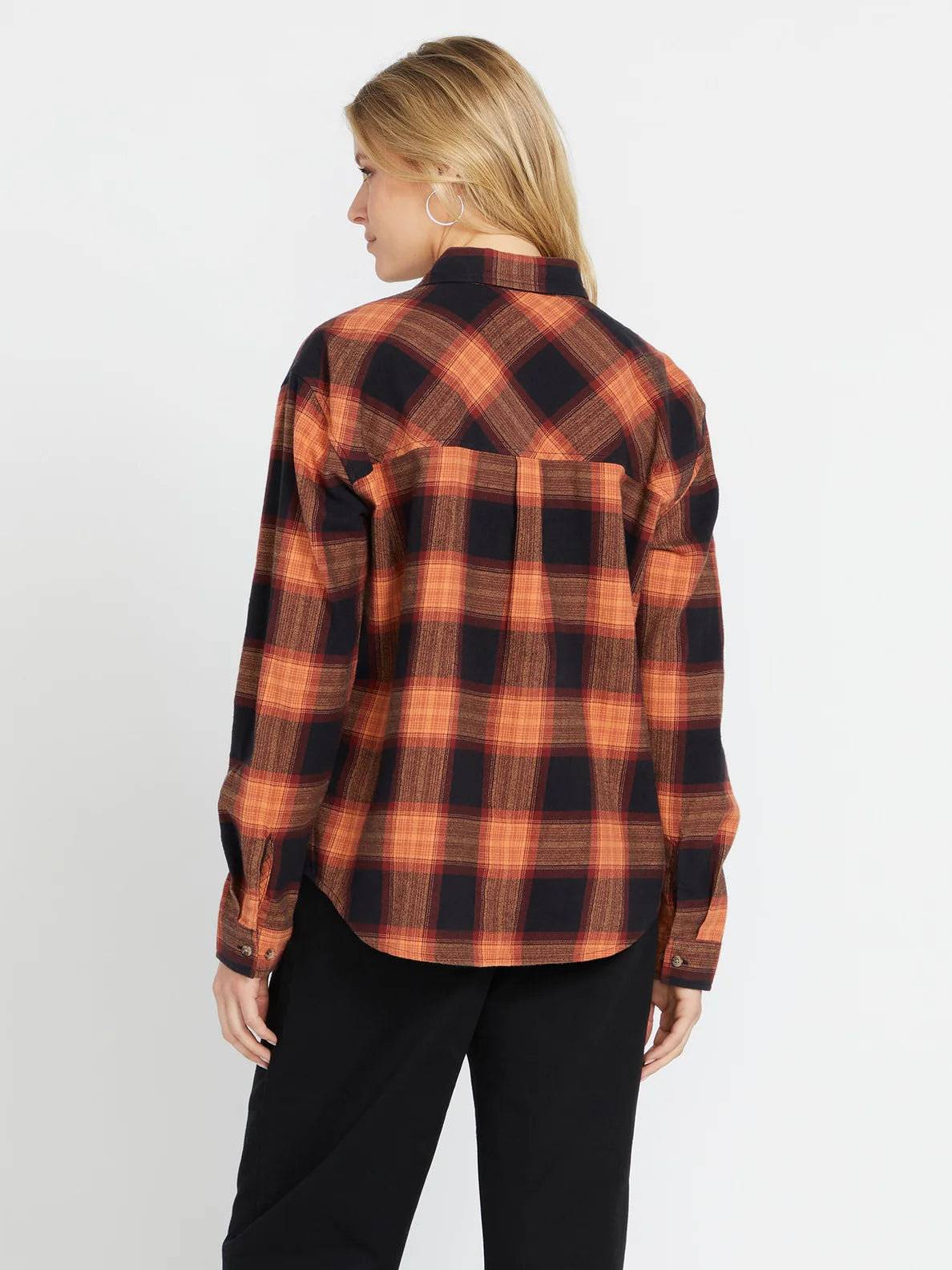 Volcom Women’s Plaid To Meet You Longsleeve - Black