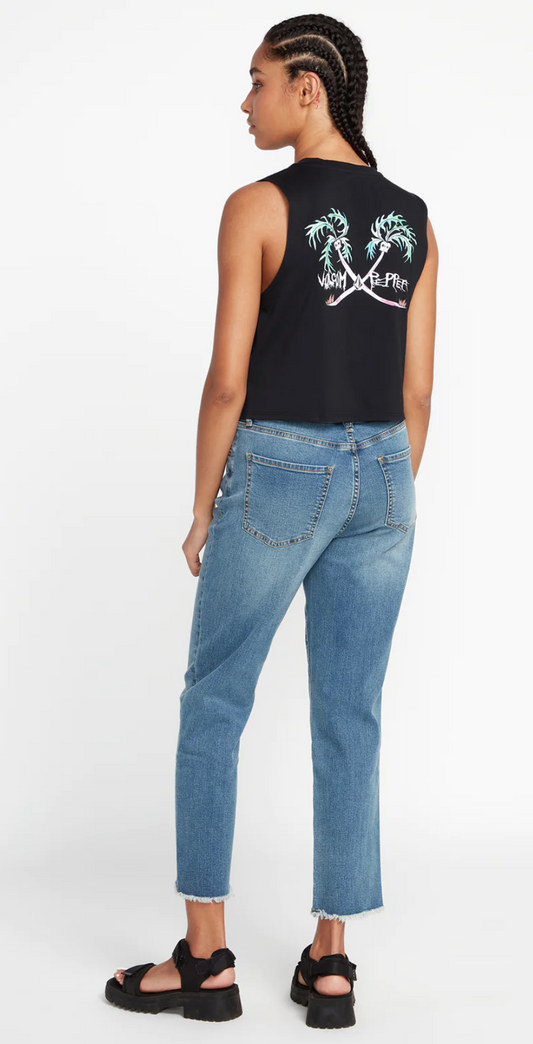Volcom Stone Step High Waisted Pants - Jasper Blue