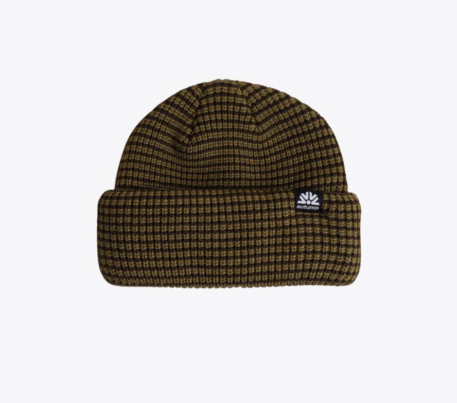 Autumn Stripe Double Roll Beanie