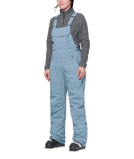 686 Womens Black Magic Insulated Bib - Steel Blue Geo Jacquard