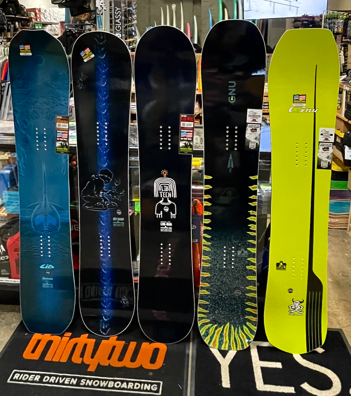 Lib Tech and GNU Early Release Snowboards