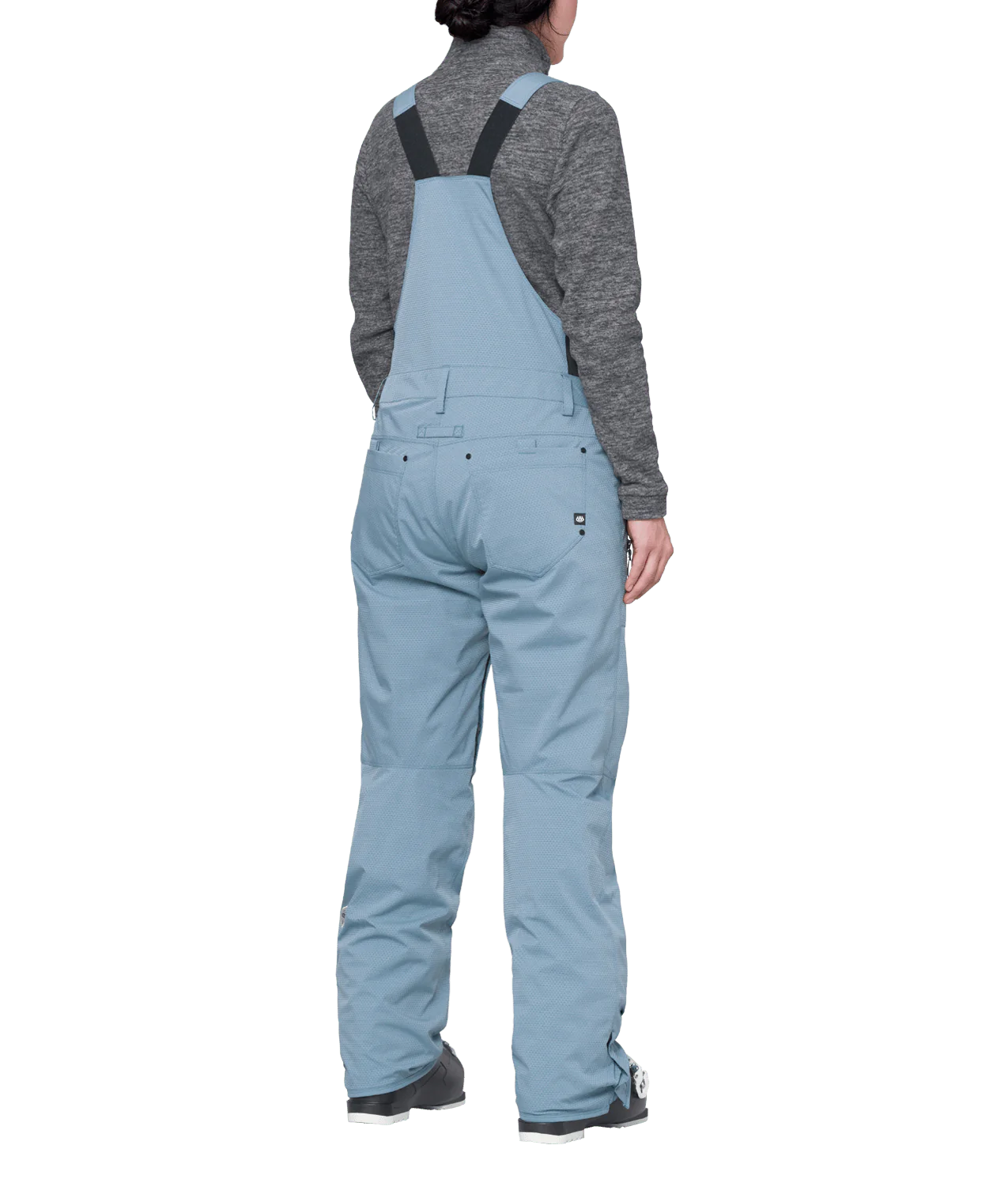 686 Womens Black Magic Insulated Bib - Steel Blue Geo Jacquard