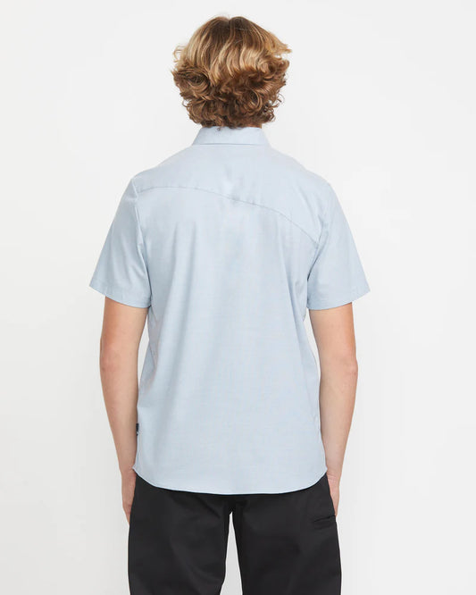 Volocm Everett Oxford Short Sleeve Shirt - Wrecked Indigo