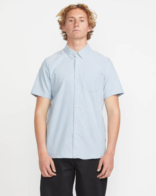 Volocm Everett Oxford Short Sleeve Shirt - Wrecked Indigo