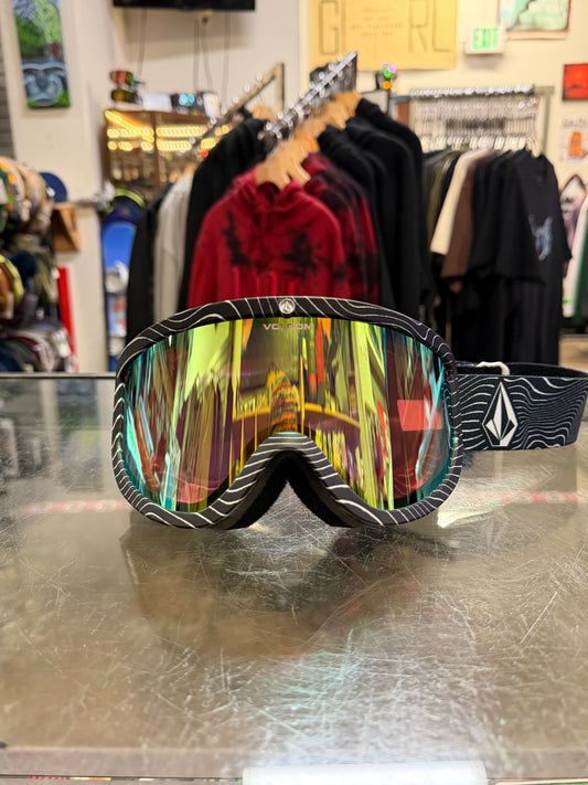 Volcom Odyssey Goggle Full Frame - Op Art/Gold Chrome + Yellow Bonus Lens