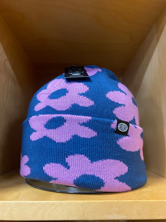Corduroy Wildflower Beanie Purple