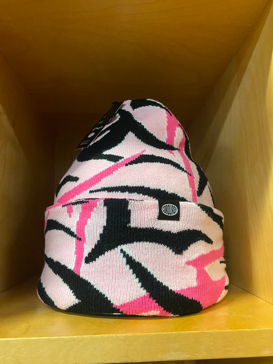 Corduroy Tribal Camo Beanie Pink