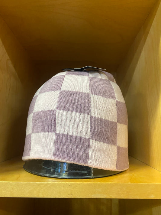 Corduroy Checkmate Reversible Skully Pink