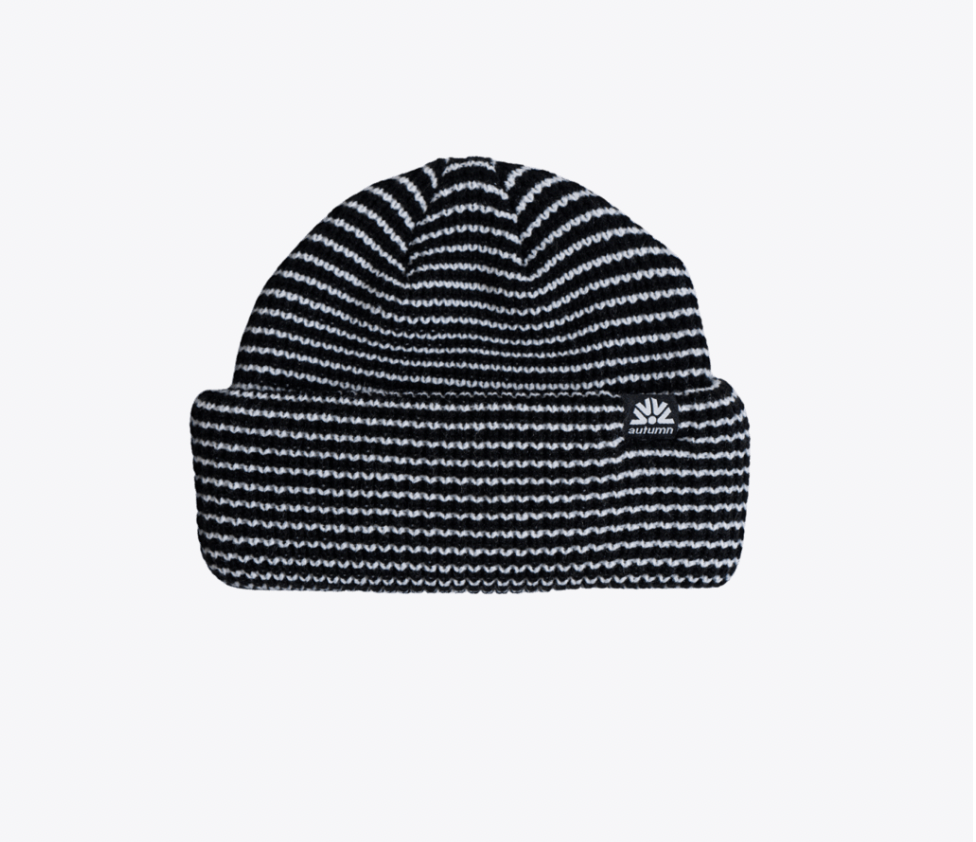 Autumn Stripe Double Roll Beanie