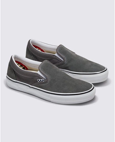 Vans Skate Slip-On Shoe - Pewter/White