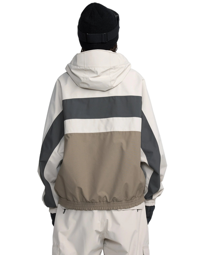 Person wearing the DLM jacket with a white background