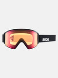 Anon M4S Cylindrical Goggles + MFI Face Mask - Black/Perceive Sunny Red + Perceive Cloudy Burst Bonus Lens
