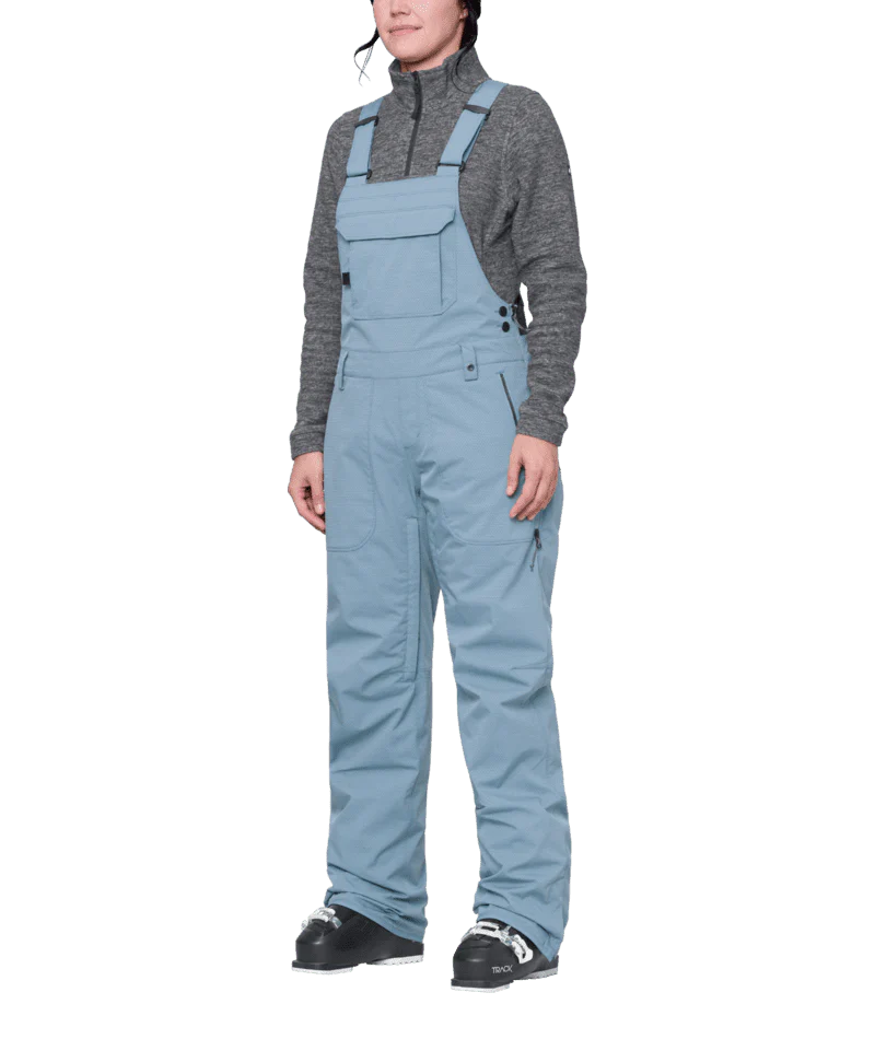 686 Womens Black Magic Insulated Bib - Steel Blue Geo Jacquard