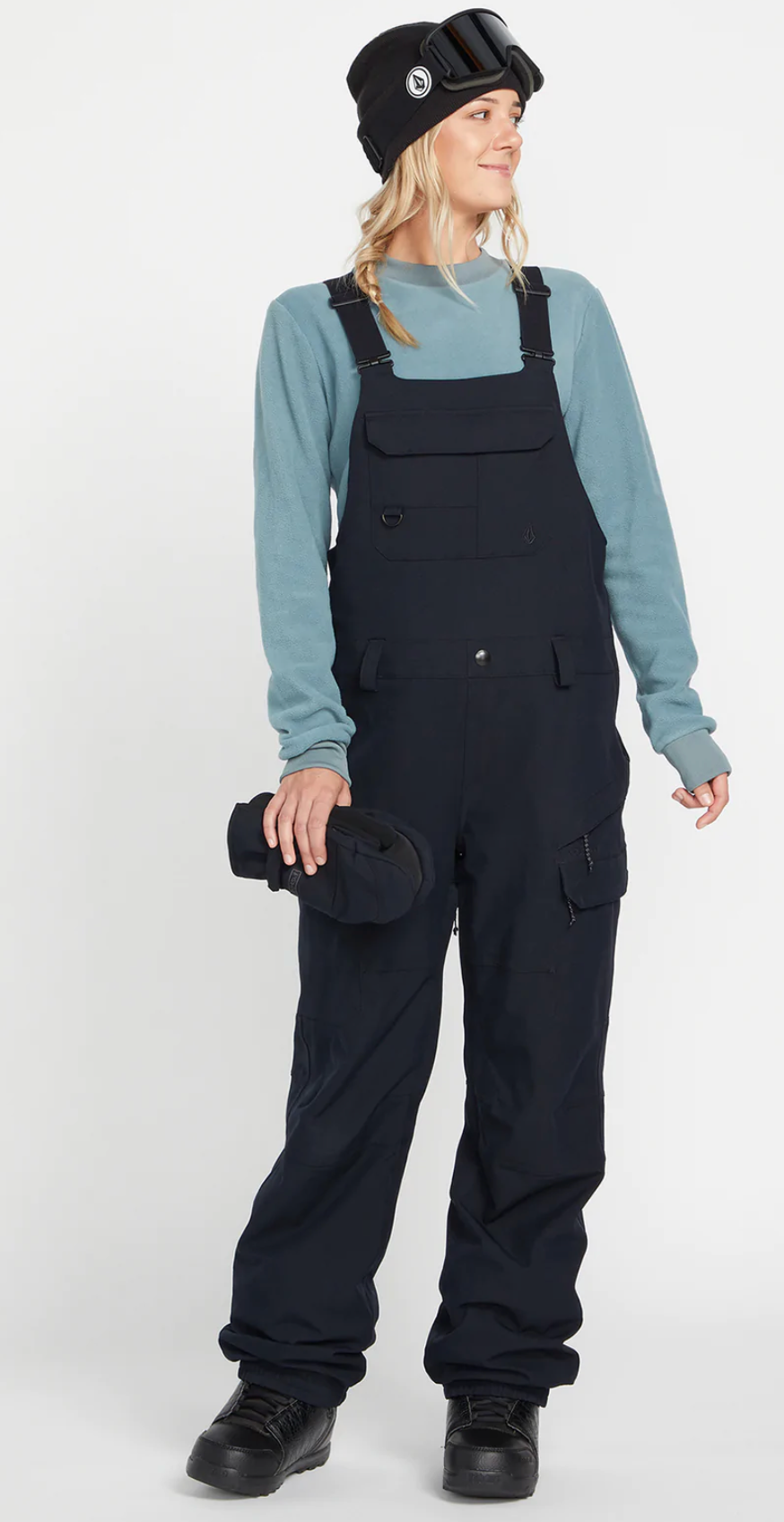 Volcom Womens Creston 3D Stretch Bib Overall - Black