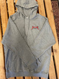 WWS Boardshop gray Metallica logo shop hoodie with small upper left chest logo