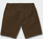 Volcom Frickin Elastic Waist Shorts - Brown